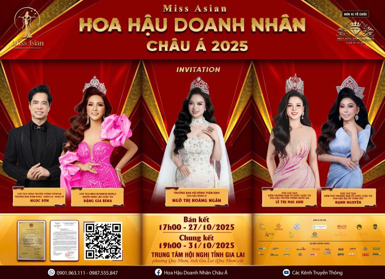 Hoa hậu Ngô Thị Hoàng Ngân được tín nhiệm làm Trưởng ban thẩm định Hoa hậu Doanh nhân Châu Á 2025