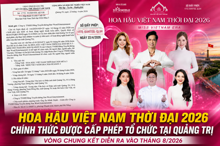Quảng Trị chính thức đăng cai vòng chung kết Hoa hậu Việt Nam Thời đại 2026