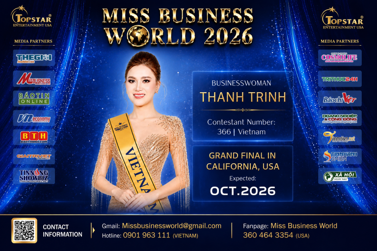 Á hậu 3 Hoa hậu Thương hiệu Việt Nam 2026 Nguyễn Thị Thanh Trinh hướng đến Miss Business World 2026